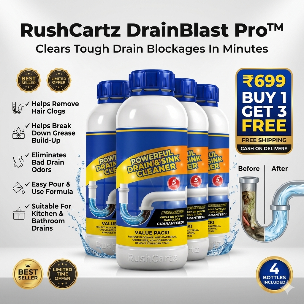 Clears Tough Drain Blockages In Minutes | RushCartz DrainBlast Pro™ (Buy1 Get 3 Free)