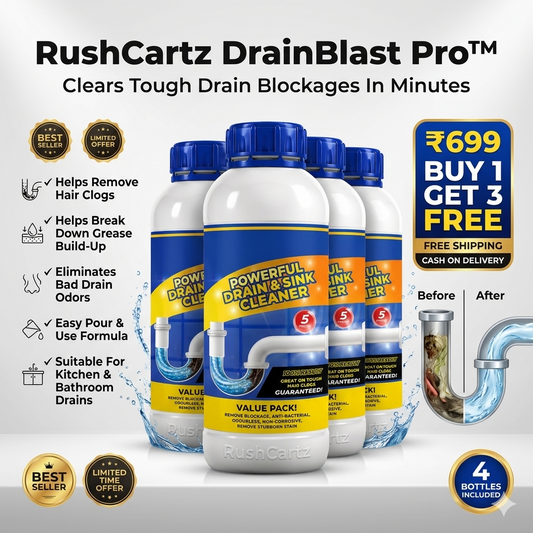 Clears Tough Drain Blockages In Minutes | RushCartz DrainBlast Pro™ (Buy1 Get 3 Free)