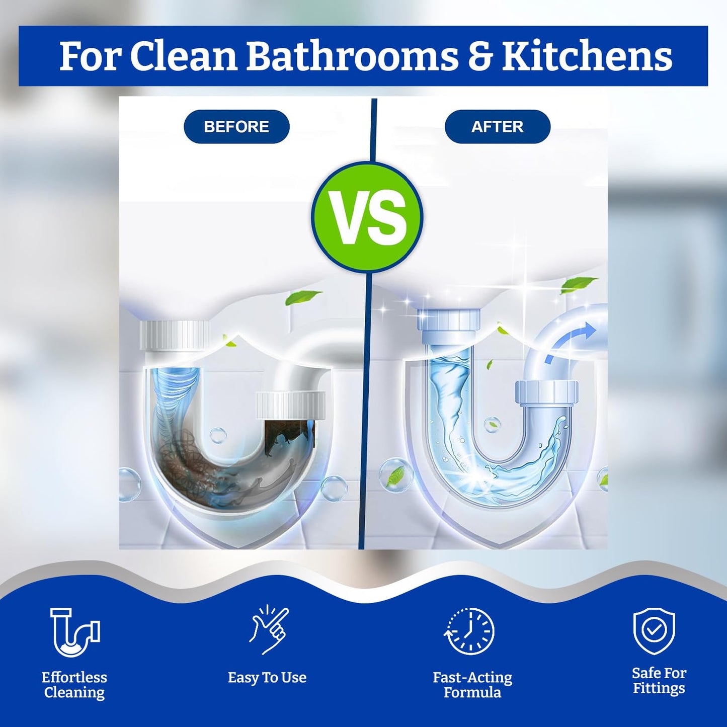 Clears Tough Drain Blockages In Minutes | RushCartz DrainBlast Pro™ (Buy1 Get 3 Free)