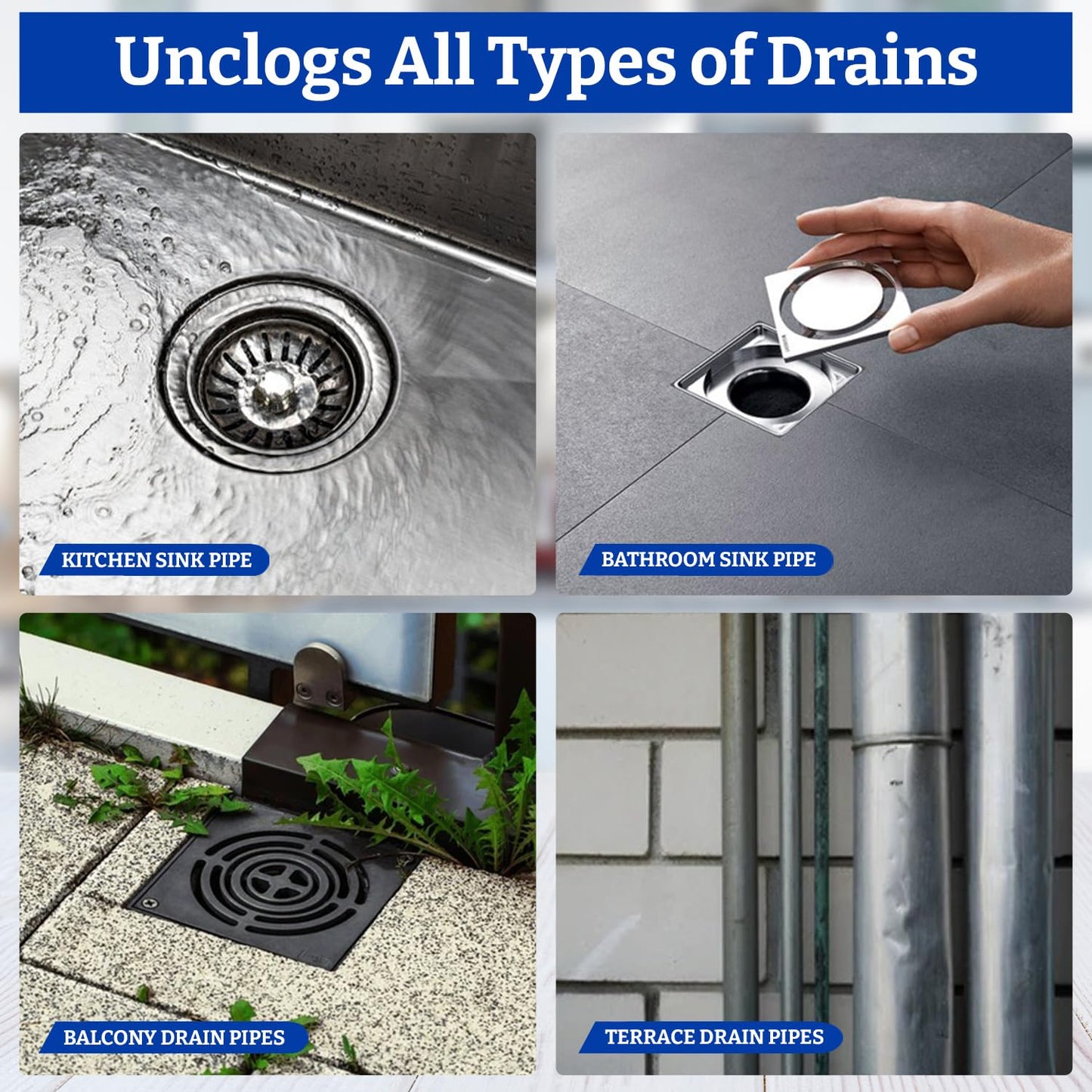 Clears Tough Drain Blockages In Minutes | RushCartz DrainBlast Pro™ (Buy1 Get 3 Free)