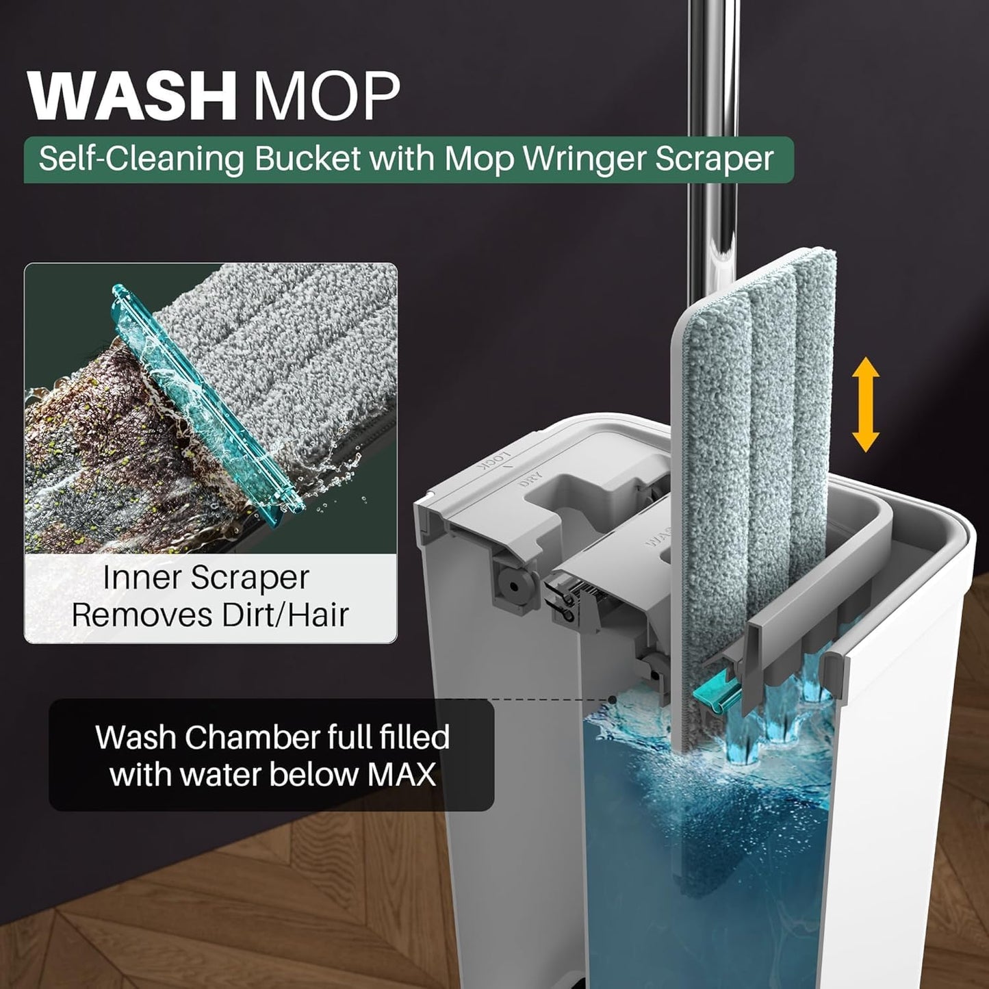 RushCartz FloorShine Pro™ Mop with Bucket System.