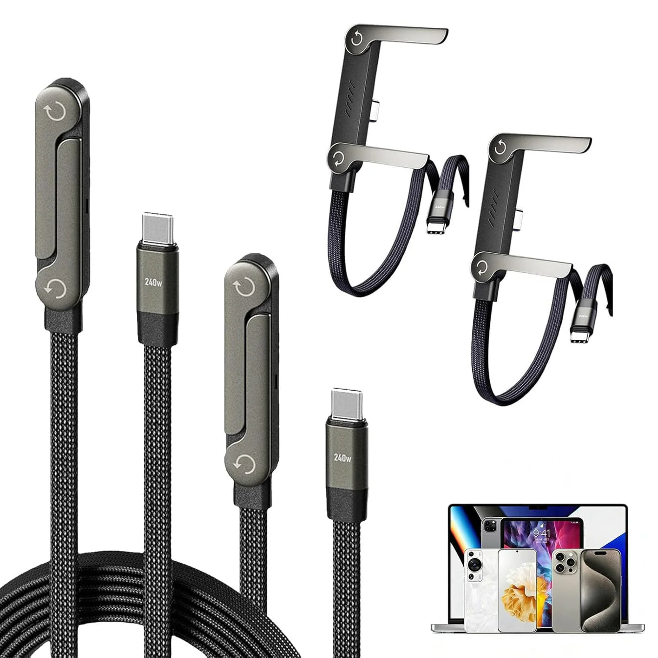 RushCartz HyperCharge 240W Cable with Invisible Stand
